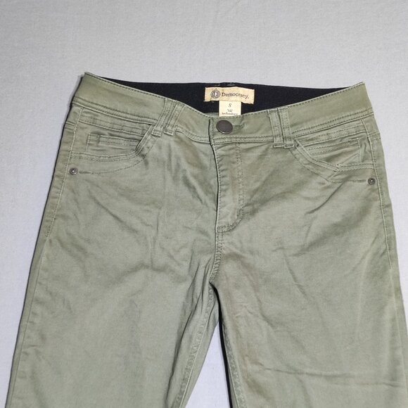 Democracy jeans women's size 8 olive green colour stretchy skinny fit - Picture 2 of 13